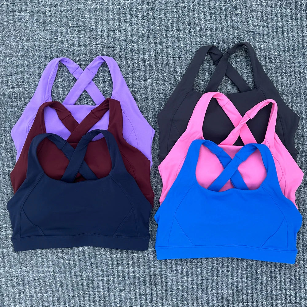 Women Cross Strap Sports Bra Top Women Push Up Sport Bra Yoga Gym Crop Top Brassiere Fitness Top Sport Bra Breathable Bras
