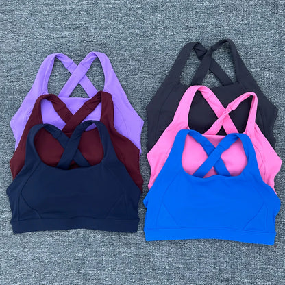 Women Cross Strap Sports Bra Top Women Push Up Sport Bra Yoga Gym Crop Top Brassiere Fitness Top Sport Bra Breathable Bras