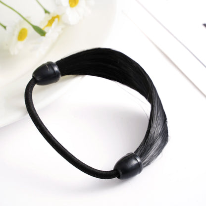 Rubber Band Made Of Hair Rope Simulation Wig Head Rope Fashion Wig Hair Ring Straight Hair Tie Ponytail Elastic Hair Accessories