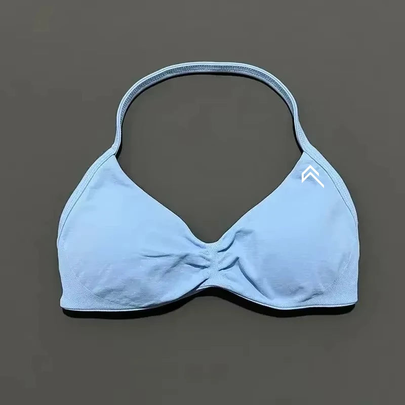 Oner Active Sport Yoga Bra Strappy Backless Yoga Gym Bra Removable Cups Women Workout Fitness Clothing Gym Top Halter Sport Bras