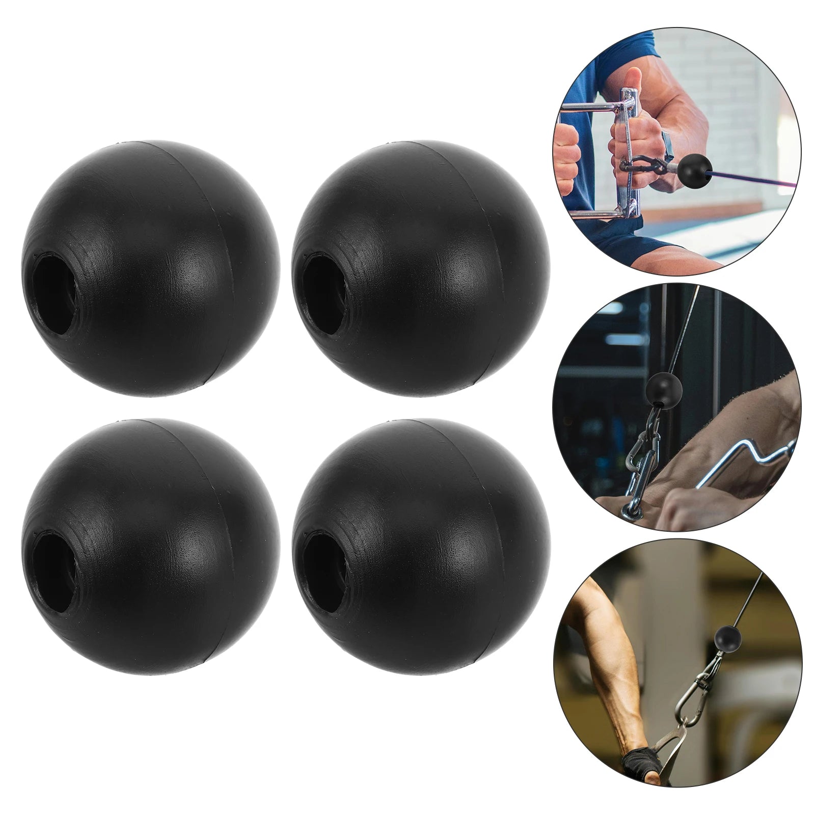 4 Pcs Gym Equipment Accessories Durable Lightweight Fitness Machines Pulley Cable Ball Stopper Rope Attachment Parts