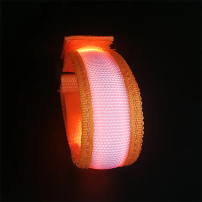 LED Reflective Bracelet Nylon Adjustable Armband Luminous Night Running Climbing Strap Outdoor Sports Safety Bright Band