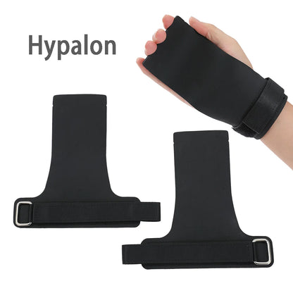 A Pair of Hypalon No-hole Hand Grips for Crossfit Pull-ups Cross Training Gymnastics WODS Weightlifting Palm Protector