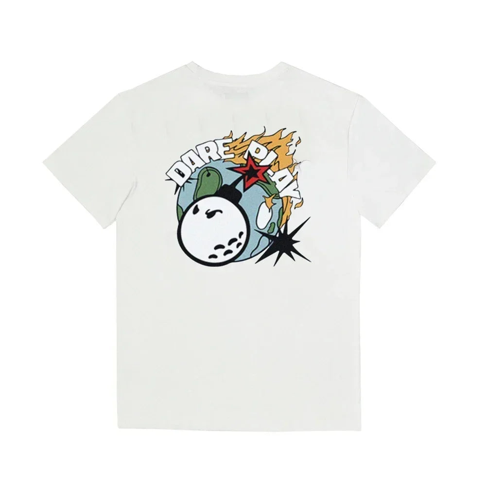 Dareplay Golf T- Shirts Summer 100% Cotton 24 New Men's and Women's Universal Golf T-shirt Outdoor Short Sleeve Top Golf Clothes