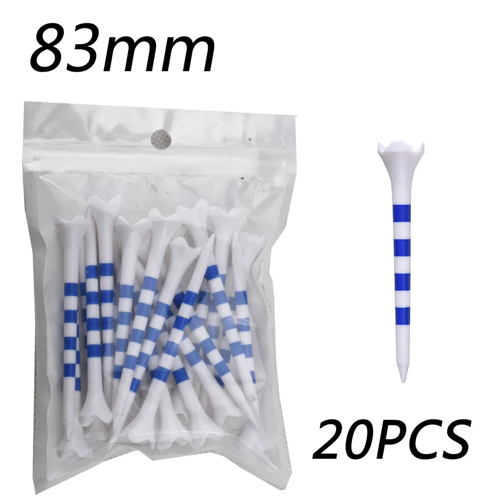 20 Pcs Golf Tees Stand Printing Scale Unbreakable Reduces Friction Golf Tees Plastic Side Spin 5 Prongs Tee Golf Supplies