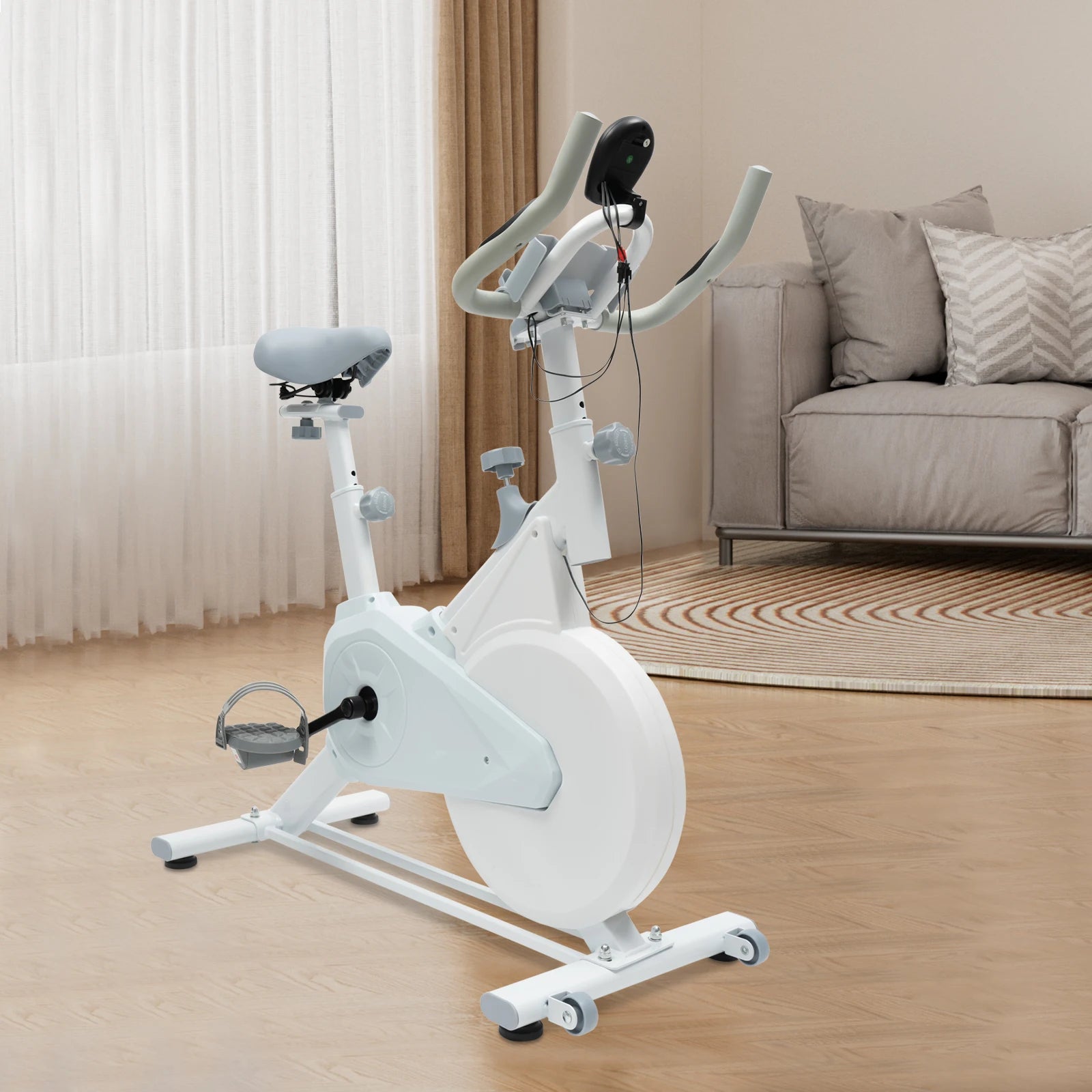 Exercise Bike, Indoor Cycling Bike Stationary, Cycle Bike with Comfortable Seat Cushion, Digital Display with Pulse