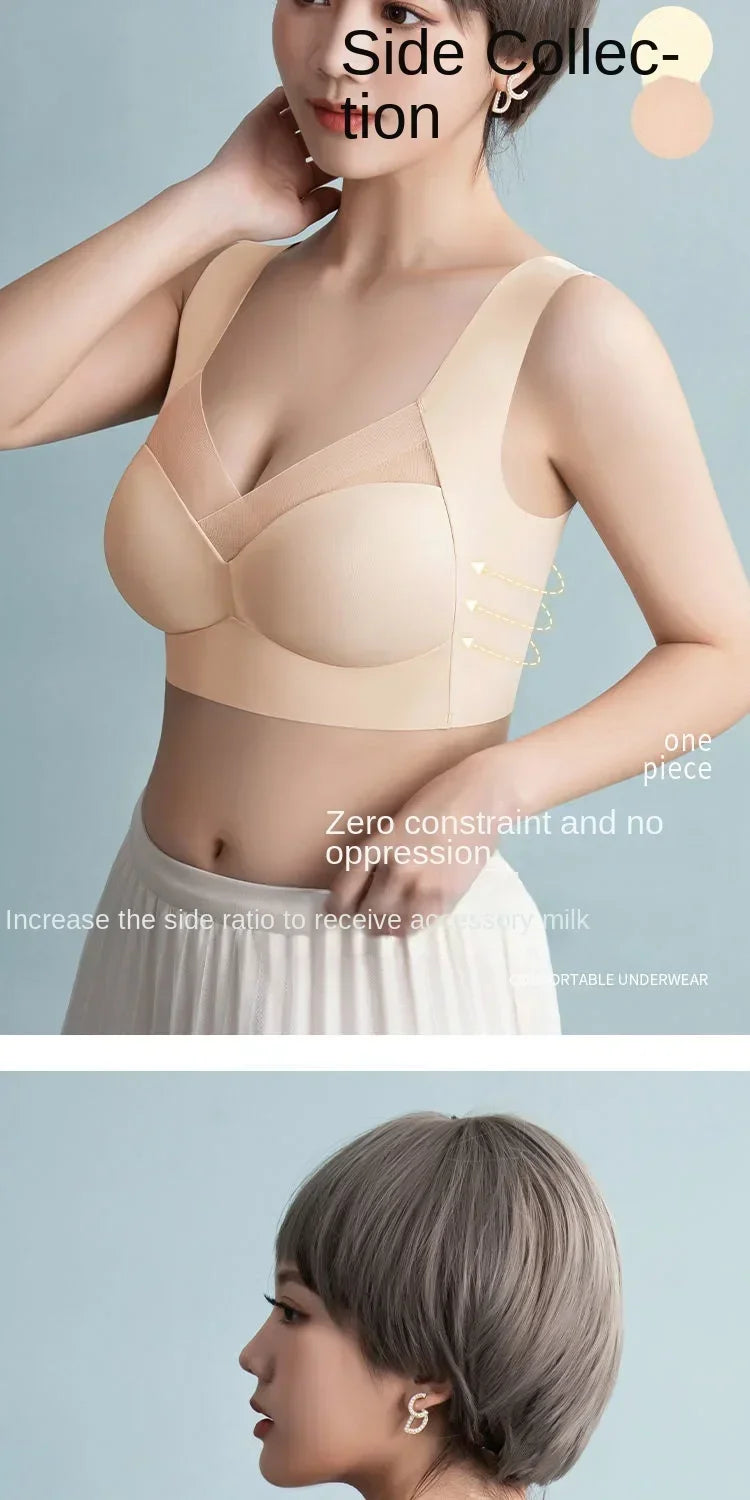 Women Lace Sport Bras Plus Size Seamless Bra Bralette Backless Lady Brassiere Vest Female Gathers Shock-Proof Wireless Top L-3XL