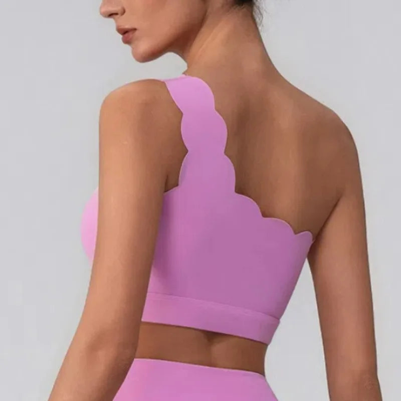 One Shoulder Sports Bras for Women Workout Top Yoga Underwear