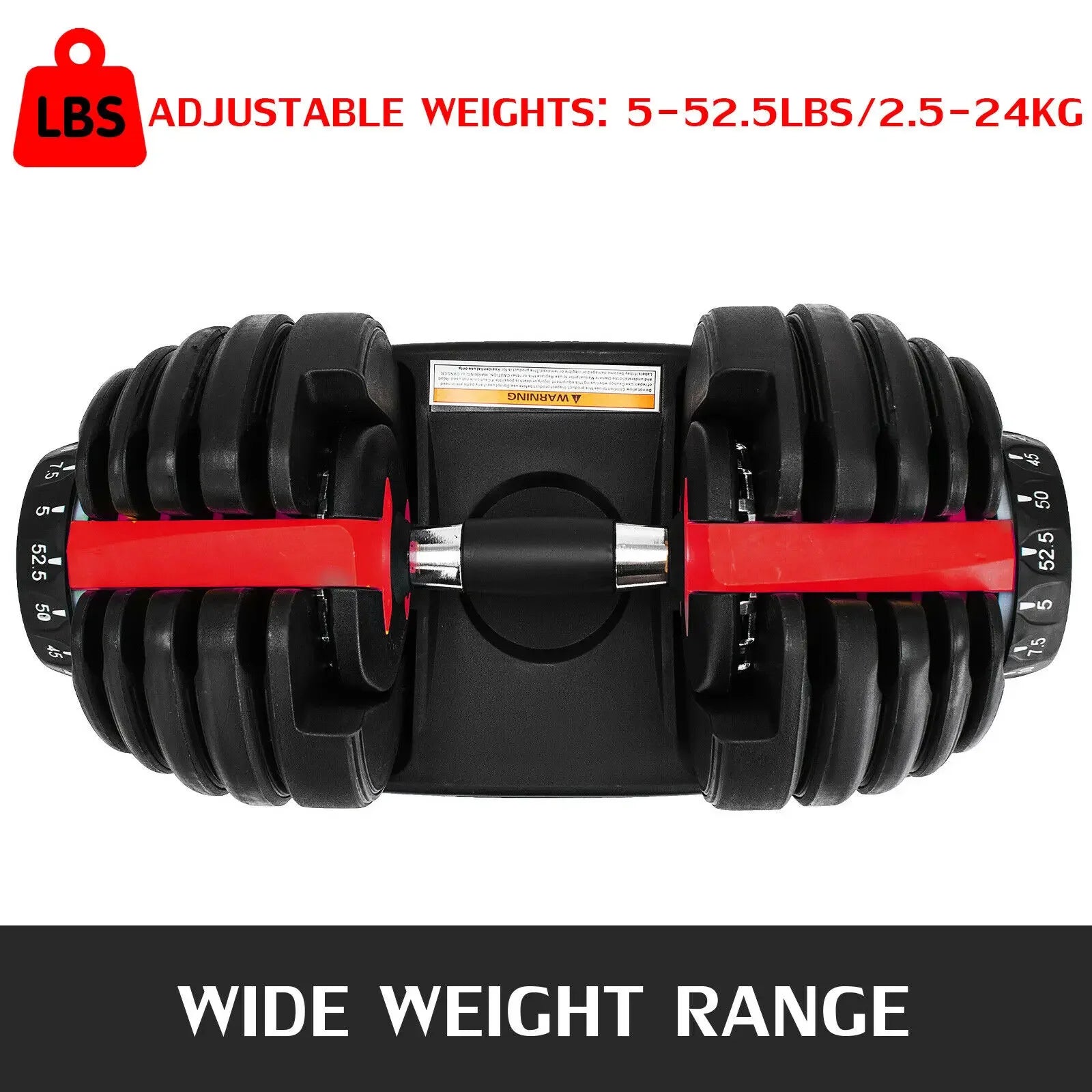 VEVOR 24Kg Dumbbells Adjustable 2.5-24KG Fitness Workouts Dumbbells Set Sports Fitness Equipment For Exercise Health