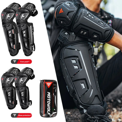 Outdoor Sport Equipment Riding Protective Gears Knee Elbow Protective Pads 4Pcs/set Motorcycle Motocross Skating Protectors