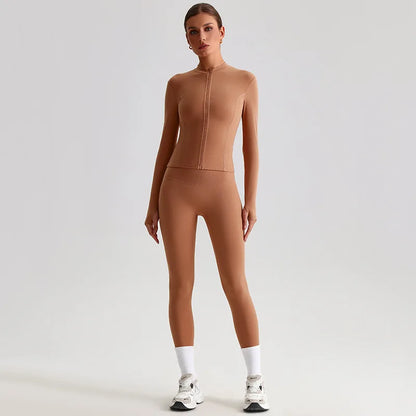 Yoga Jacket and Pants Set for Women Fitness Pilates Gym Wear Push Up Workout Activewear Outfit