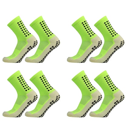 4 pairs Anti-slip Soccer Women Men Outdoor Sport Grip Football Yoga Socks