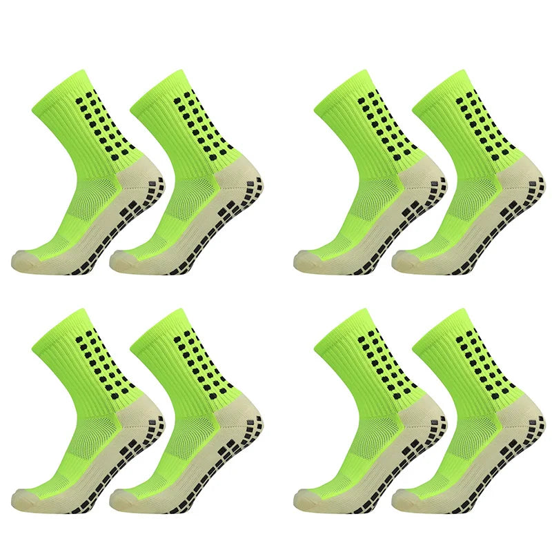 4 pairs Anti-slip Soccer Women Men Outdoor Sport Grip Football Yoga Socks