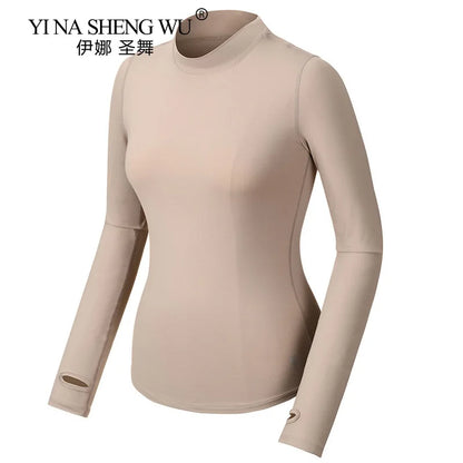 Yoga Tops Autumn Winter New Sports Fitness Yoga Clothes Tops Simple Stretch Yoga Clothes Long Sleeve T-shirt Women Shirt New