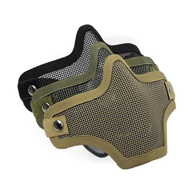 Outdoor hunting combat metal mesh camouflage protection tactical airsoft army mask 3 colours sports safety 1PC
