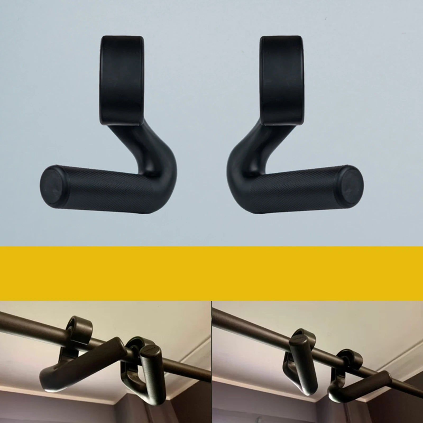 2 Pcs Hook Fitness Handle Multi-functional Exercise Suspension Grip Pull Down Machine Attachment Non Slip for Gym Strength Train