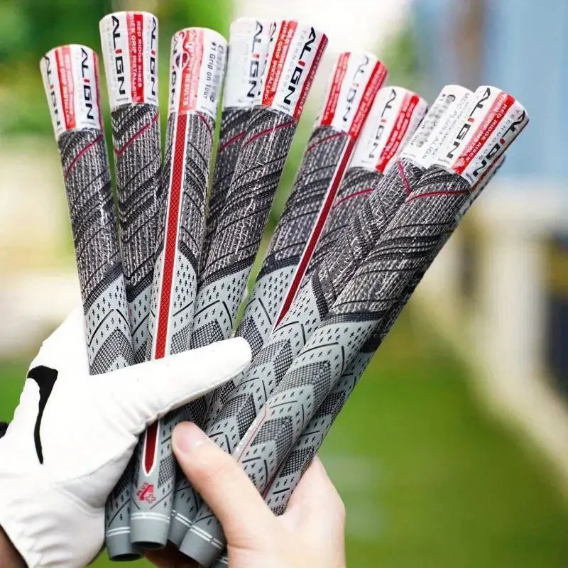 13pcs Golf Club Grips Set - Medium & Standard, Durable Rubber in Black, White, Blue, and Red with Textured Pattern for Enhanced