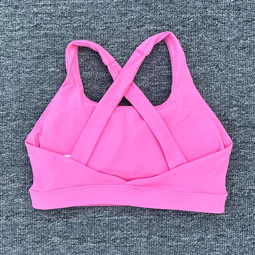 Women Cross Strap Sports Bra Top Women Push Up Sport Bra Yoga Gym Crop Top Brassiere Fitness Top Sport Bra Breathable Bras