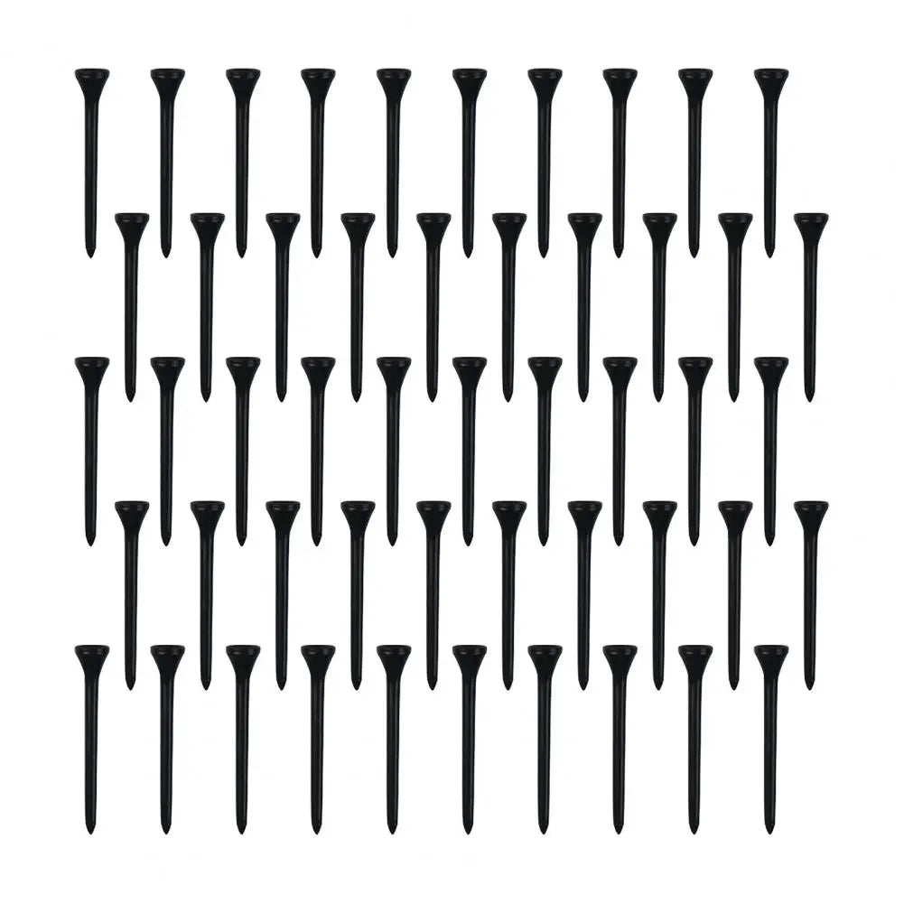 50 Pack Professional Golf Tees Plastic Black Golf Tees Tall Tees Bulk Reduce Side Spin And Friction Golf Accessory