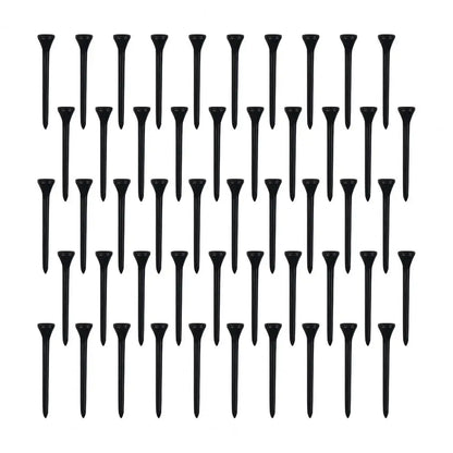 50 Pack Professional Golf Tees Plastic Black Golf Tees Tall Tees Bulk Reduce Side Spin And Friction Golf Accessory
