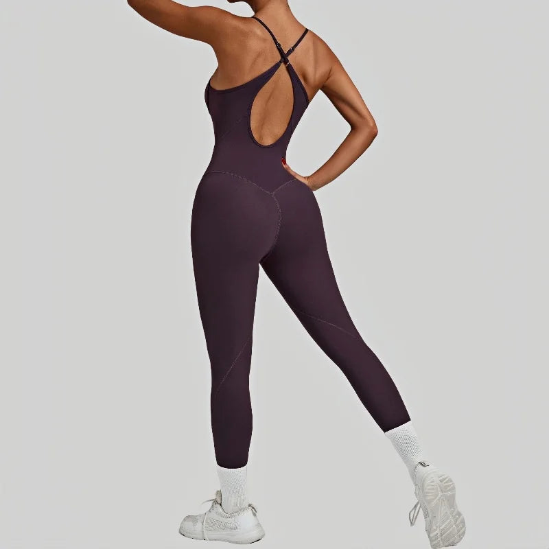 Yoga Jumpsuits Sports Fitness Peach Hip Slim Cross-adjustable Shoulder Straps One-piece Workout Clothing Gym Bodysuit for Women