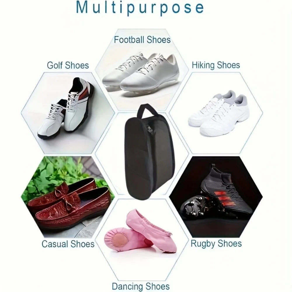 Portable Golf Shoe Bag Oxford Cloth Shoe Carrier Bags Breathable Lightweight Golf Handbag Dustproof Football Tennis Shoe Bag