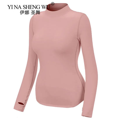 Yoga Tops Autumn Winter New Sports Fitness Yoga Clothes Tops Simple Stretch Yoga Clothes Long Sleeve T-shirt Women Shirt New