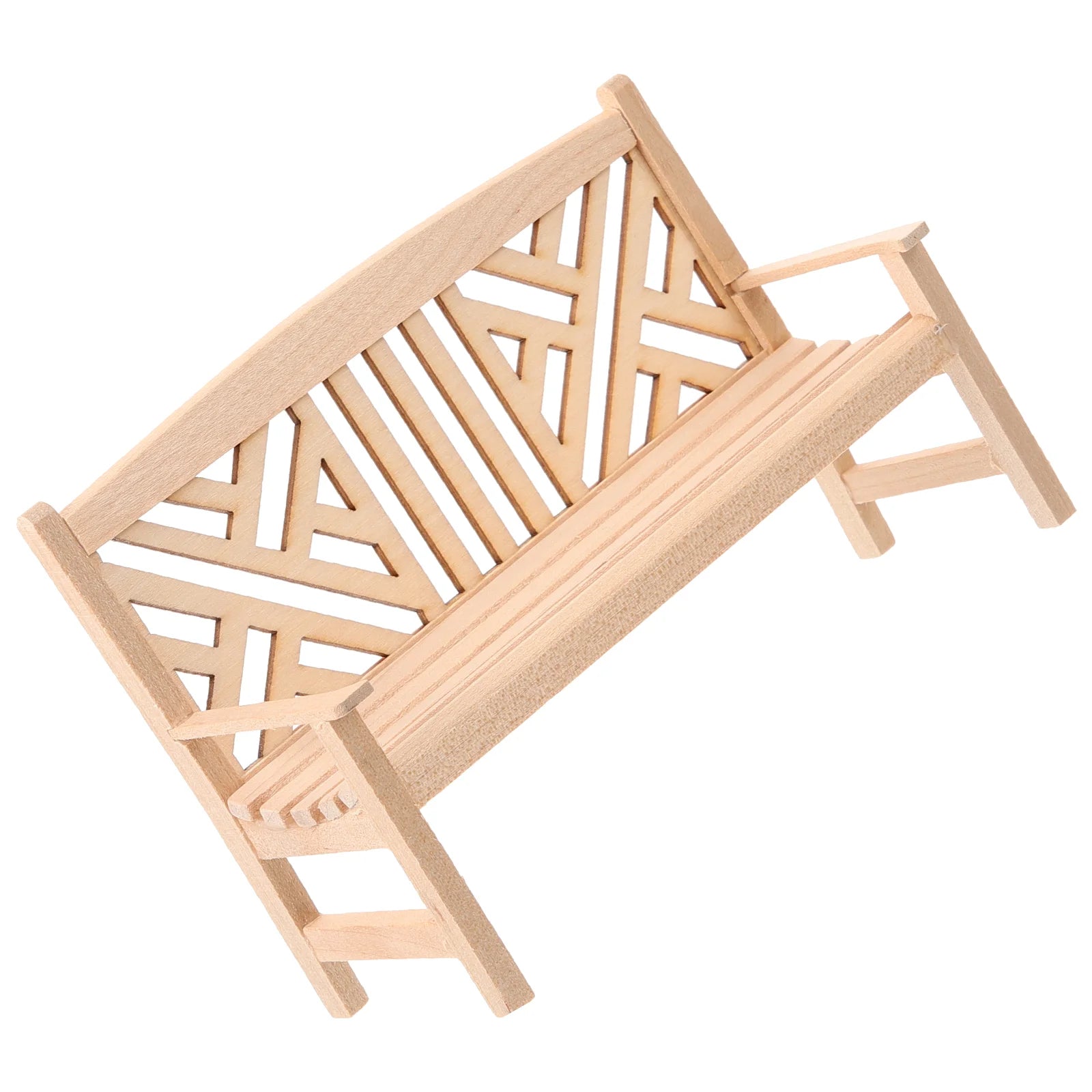 Mini Bench Model Baby Wood Miniature Wooden Furniture Adorn House Small Benches