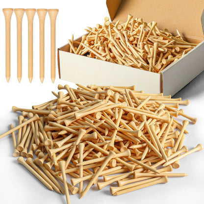 Bamboo Golf Tees 1000/500/250 PCS 2-3/4 & 3-1/4 inch Length | Bamboo Golf Tees, 7X Stronger Than Wood Golf Tees, Reduce Friction
