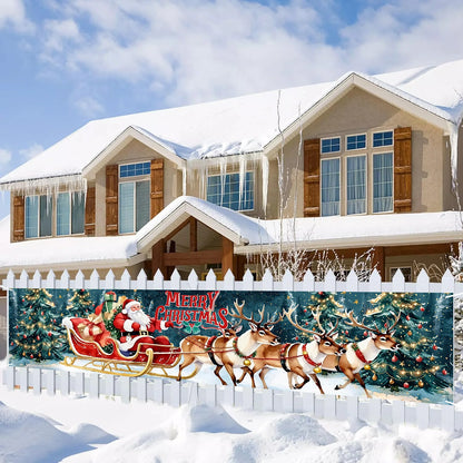 Merry Christmas Banner Christmas Party Decoration Kids Favor 2025 Xmas Santa Claus Banner Navidad Natal New Year Gift 2026