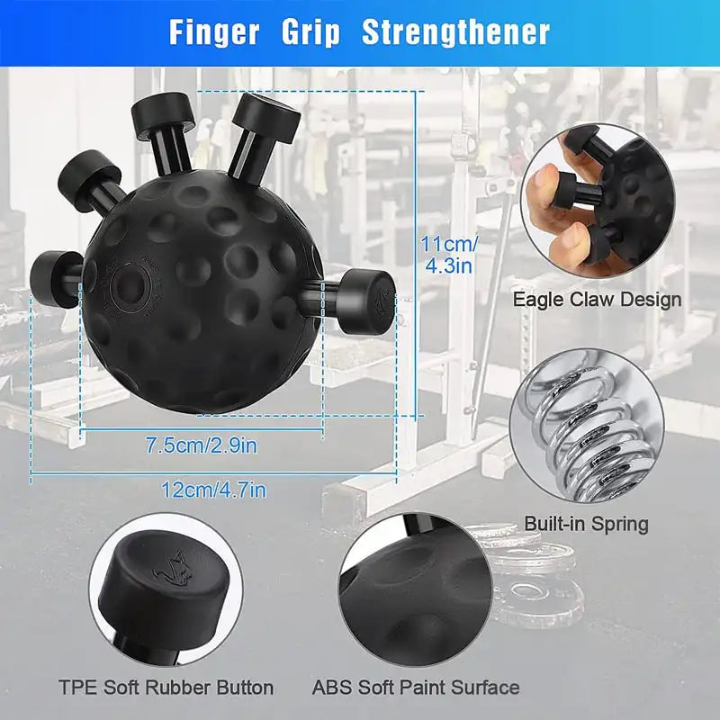 Gym Finger Hand Strengthener Grip Adjustable Resistance Hand Balls Gripper Exerciser for Forearm Strength Climbing Training