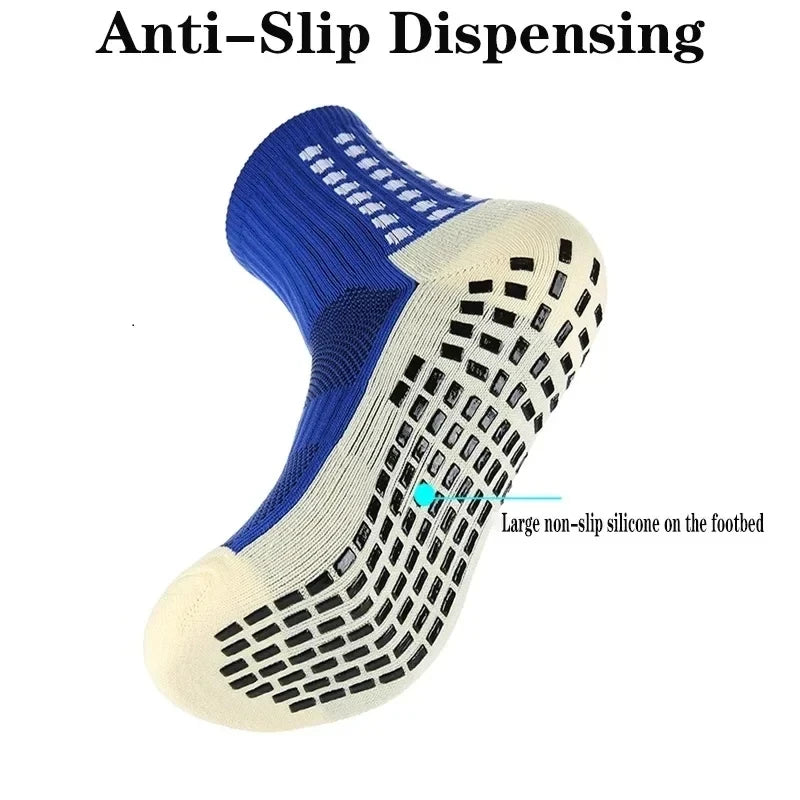 2 Pairs Anti-Slip Breathable Fitness Football Socks and Sports Leg Sleeves Set Men Women Soccer Tennis Basketball Sports Socks