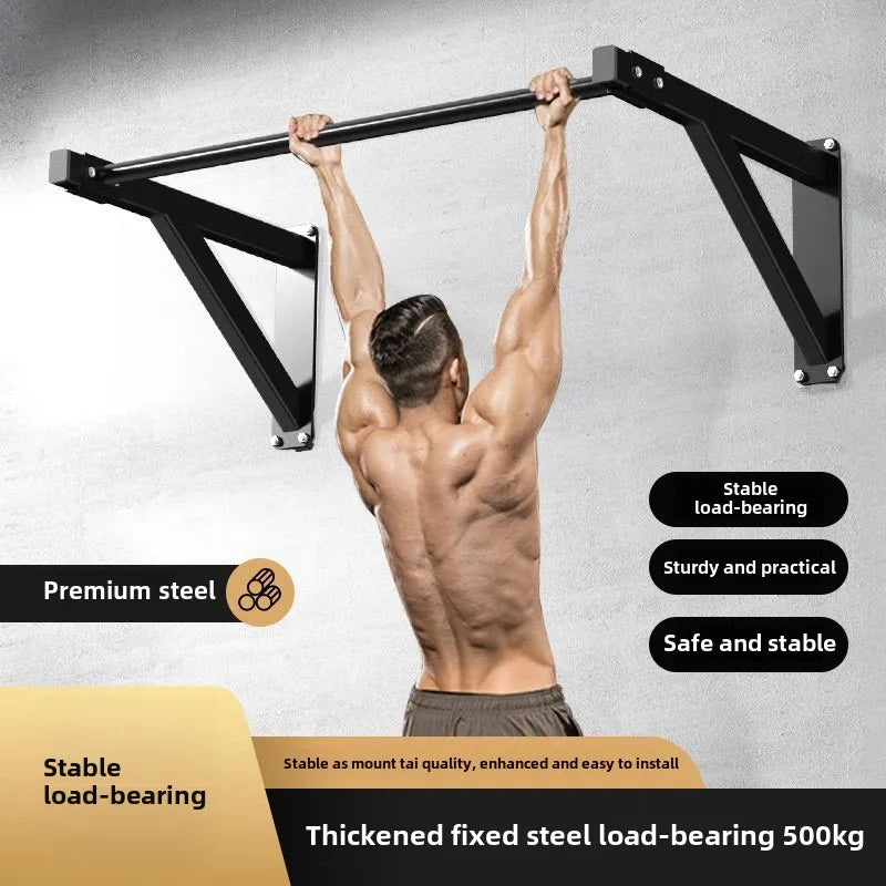[Stable Triangle Structure] Wall Mounted Horizontal Bar Pull-up Home Indoor and Outdoor Fixed Dual Arm Fitness Equipment