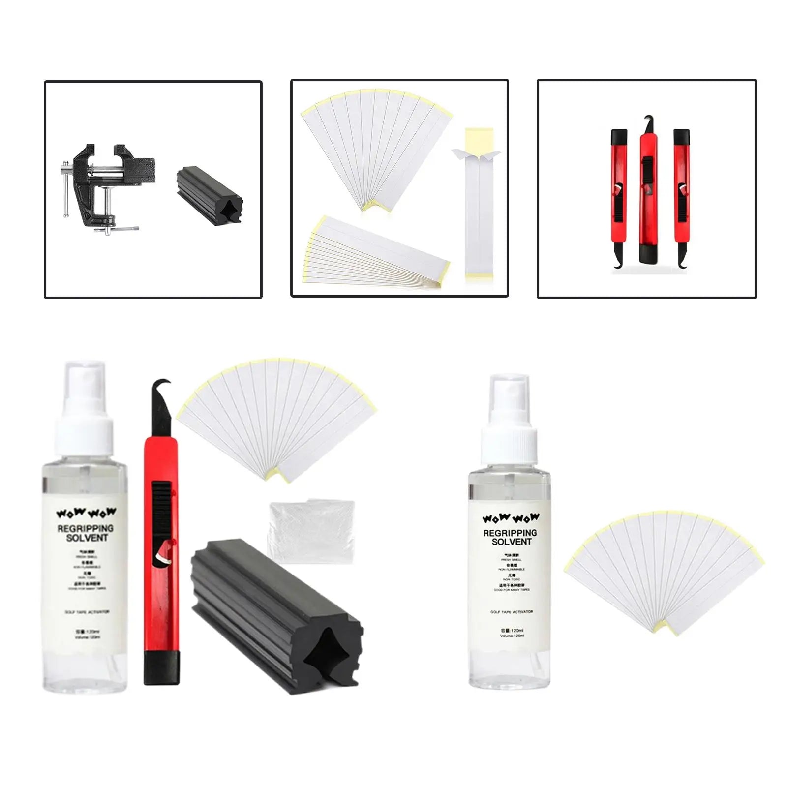 Golf Grip Kits for Regripping Golf Clubs, Professional Quality, 15 Strips, 4 Grip Solvent