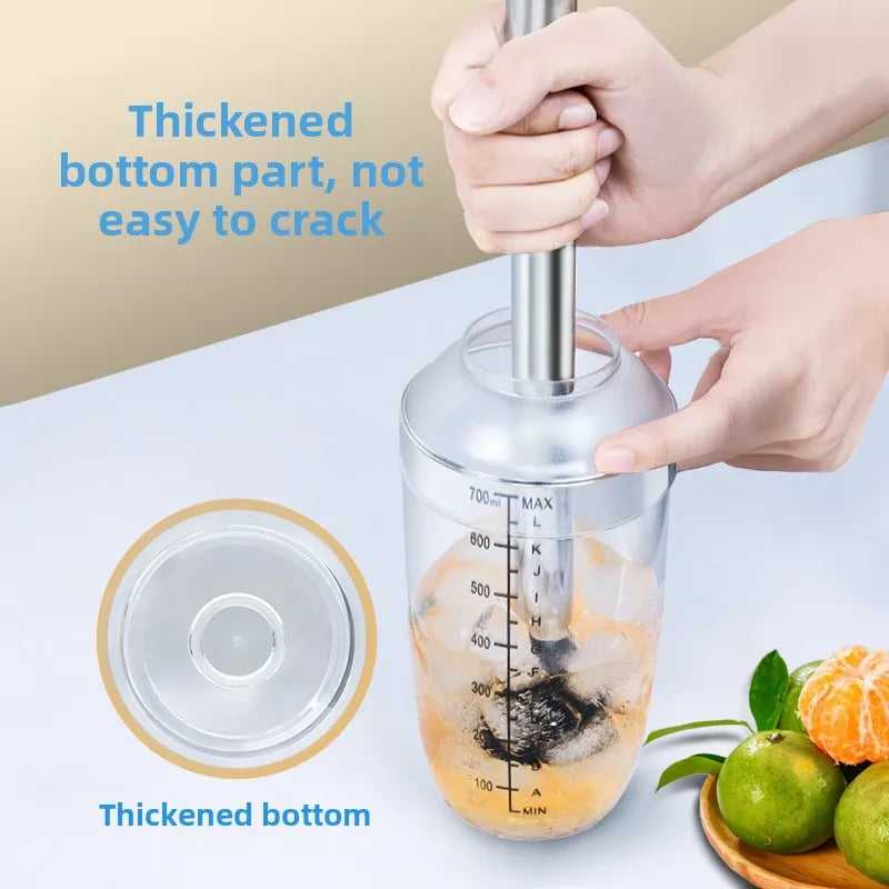 Cocktail Shaker 500ml Plastic Home Milk Tea Drink Wine Mixer Shake Bottle with Bar BartendercSet Cocktail Shaker for Party