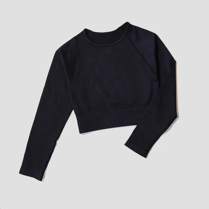 Yoga Sports Crop Top Long Sleeve Gym Women's Seamless T-shirt Fitness Woman Sport T-shirt Workout Tops For Women's Sportswear