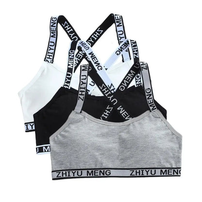 3pcs Puberty Girls Training Bras Kids Maiden Cotton Bra Underwear Teen Camisoles Tube Top Teenage Sport Bras Children's Lingerie