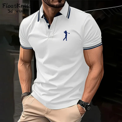 Golf Clothing Fashion Short Sleeve Tee Polo Shirts for Men Summer T Shirt Man New in Tops & Tees Trendy Lapel Polo Business Tops