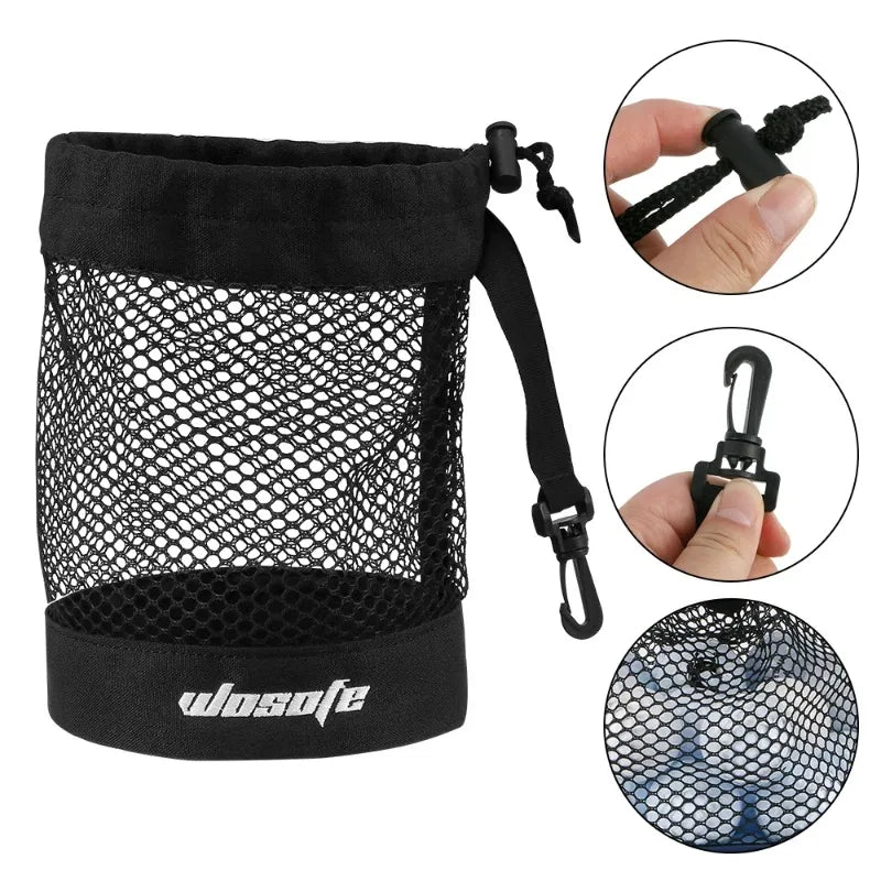 1pc  Black Golf Ball Pouch Bag, with High Quality Mesh Nylon and Hanging Plastic Clip,Convenient To Hang On Golf Bag