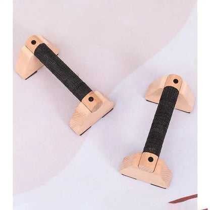 Solid Wood Push up Bar Pull up Stand Handles Parallettes Handles Exercise Equipment for Home Wood Parallettes Bar for Floor Use