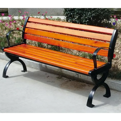 OEM ODM Garden Outside Public Plastic Wood Long Out Door Park Sitting Benches With Steel Frame