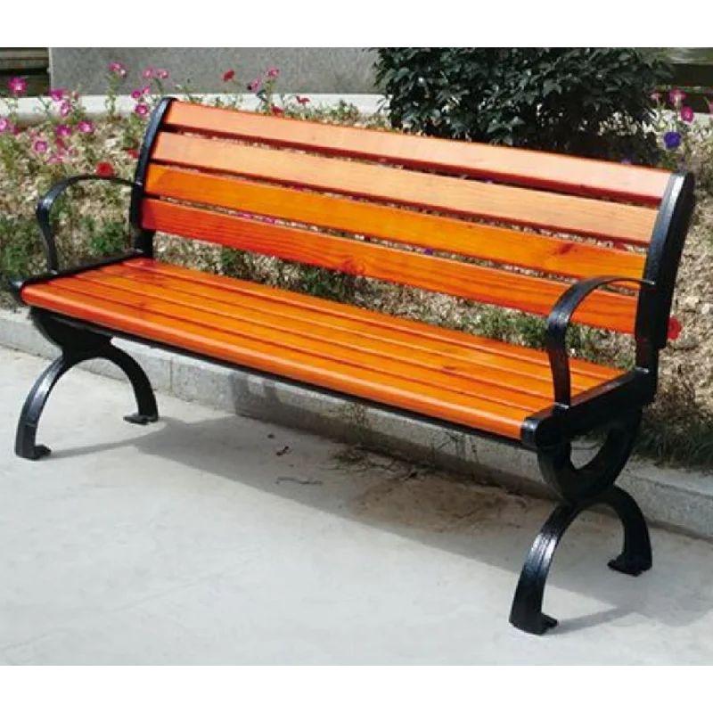 OEM ODM Garden Outside Public Plastic Wood Long Out Door Park Sitting Benches With Steel Frame