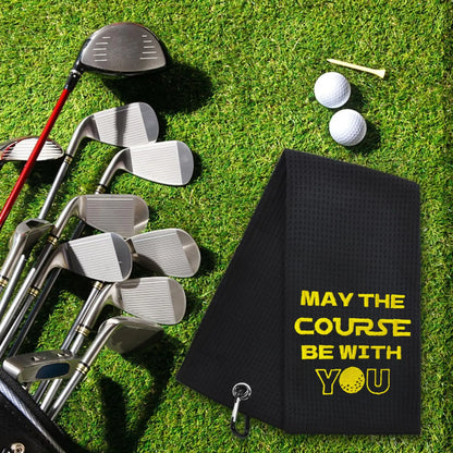 Funny Microfiber Premium Golf Towel, Embroidered Golf Towels for Golf Bags for Men&Women, Golf Accessories for Men Golfers