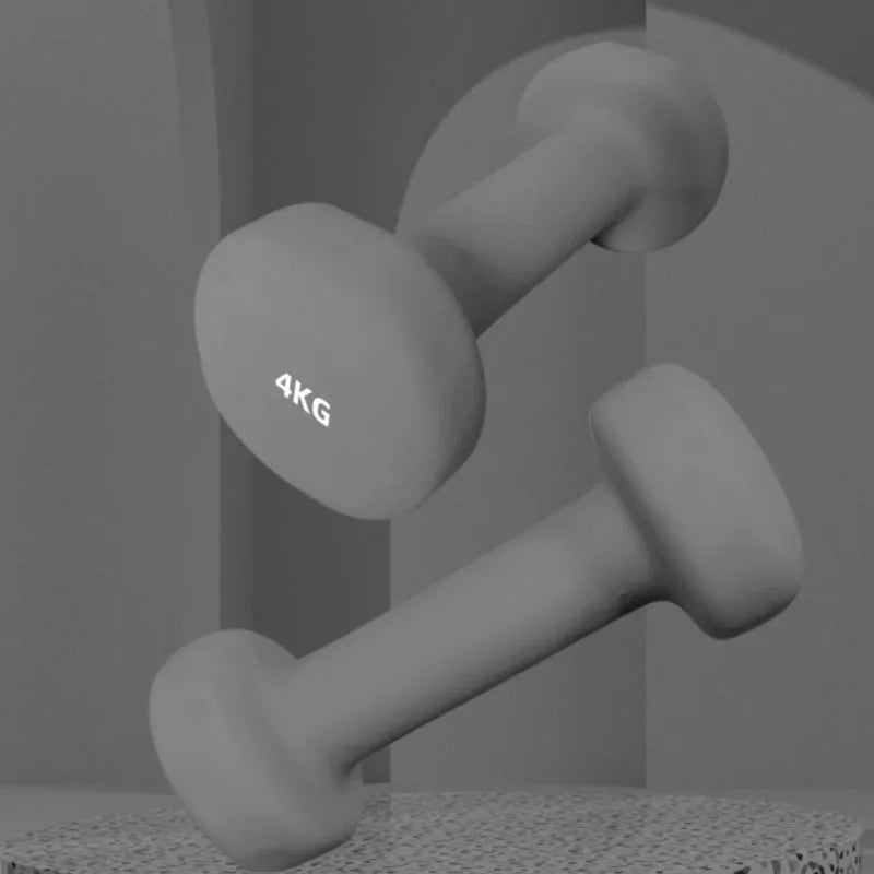 Yoga Flat Head Scrub Impregnated Plastic Dumbbells For Men And Women Home Exercise Sports Equipment Solid Cast Iron Dumbbells