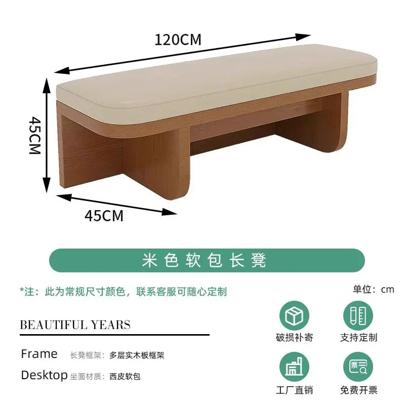 Customizable Cafe Sofa Set, Wall-leaning Bench for Bubble Tea Shops, Sweet Dessert Cafes, and Book Bars