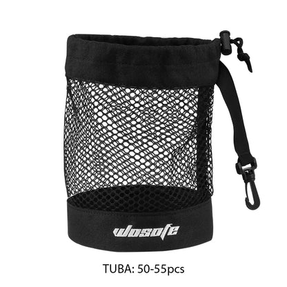 1pc Black Golf Ball Pouch Bag, with High Quality Mesh Nylon and Hanging Plastic Clip,Convenient To Hang On Golf Bag