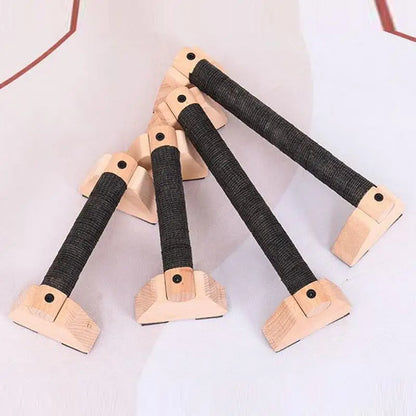 Solid Wood Push up Bar Pull up Stand Handles Parallettes Handles Exercise Equipment for Home Wood Parallettes Bar for Floor Use