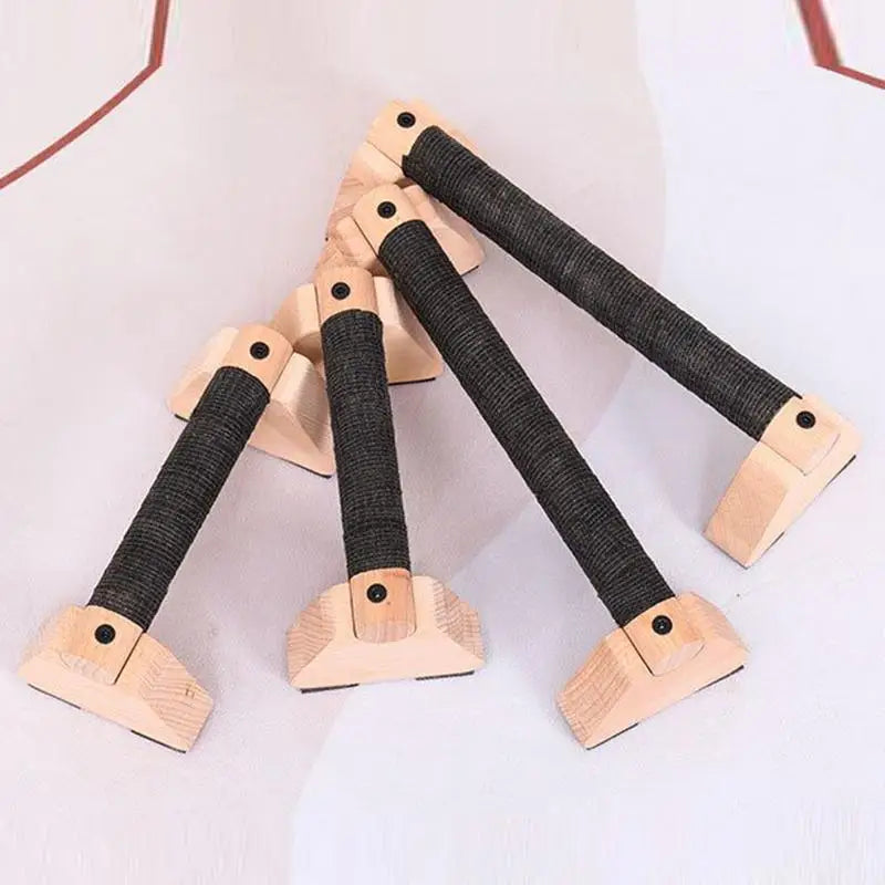 Solid Wood Push up Bar Pull up Stand Handles Parallettes Handles Exercise Equipment for Home Wood Parallettes Bar for Floor Use