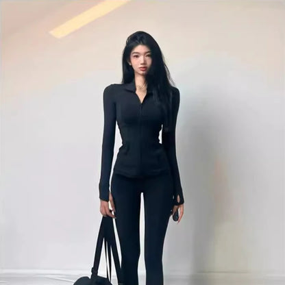 Tops Yoga Clothing Zipper Slim Jacket Long Sleeve Athletic Casual Fitness Women's Jacket