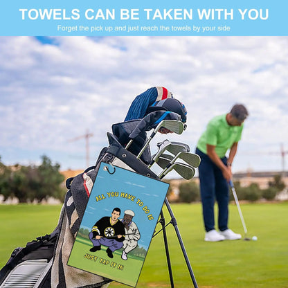 Funny Microfiber Premium Golf Towel, Printed Golf Towel for Golf Bags for Men&Women, Great Golf Accessories for Men Golfers